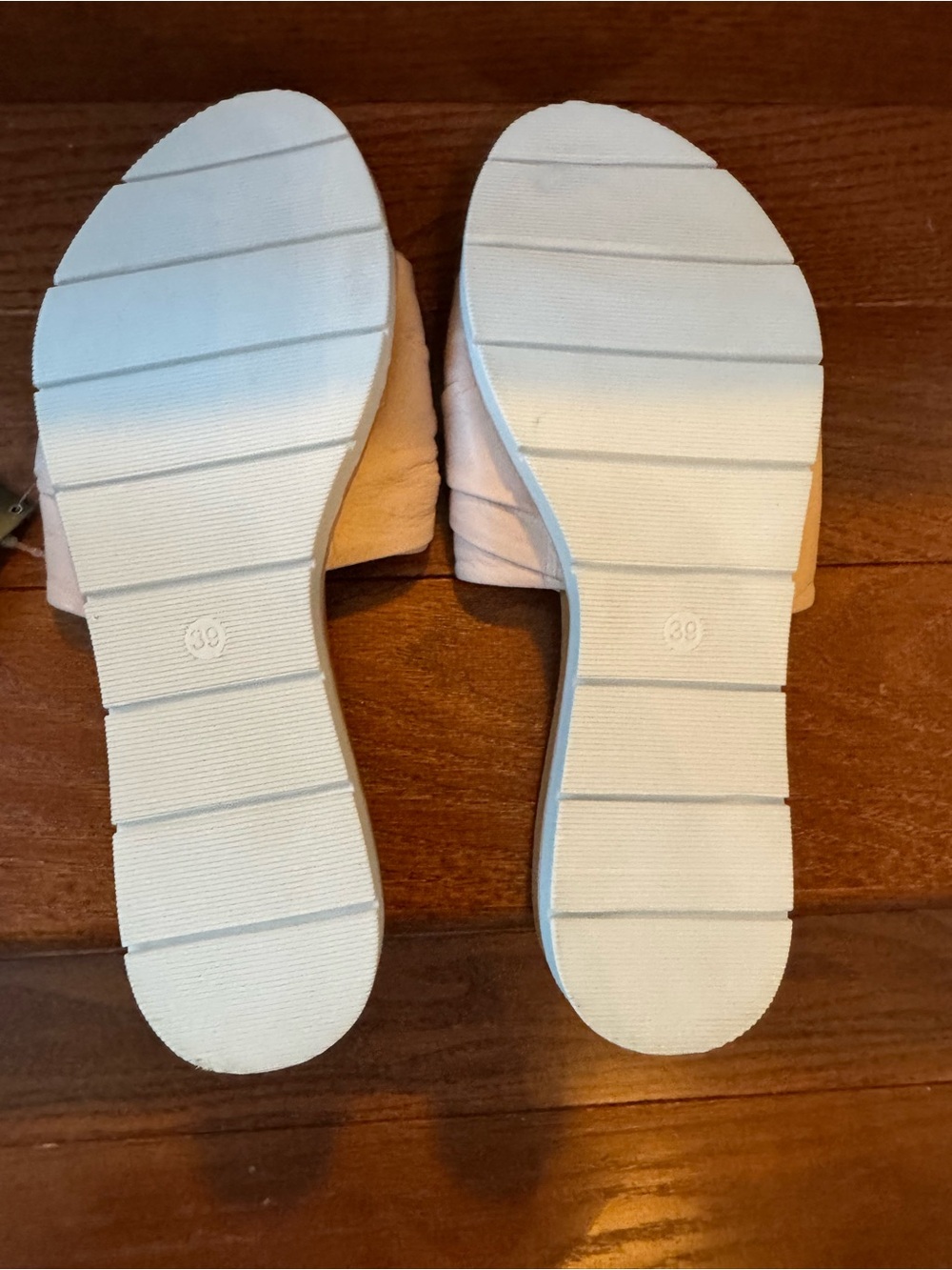 Spring Step Leather Light Pink Knot Slide Sandals - Picture 7 of 10